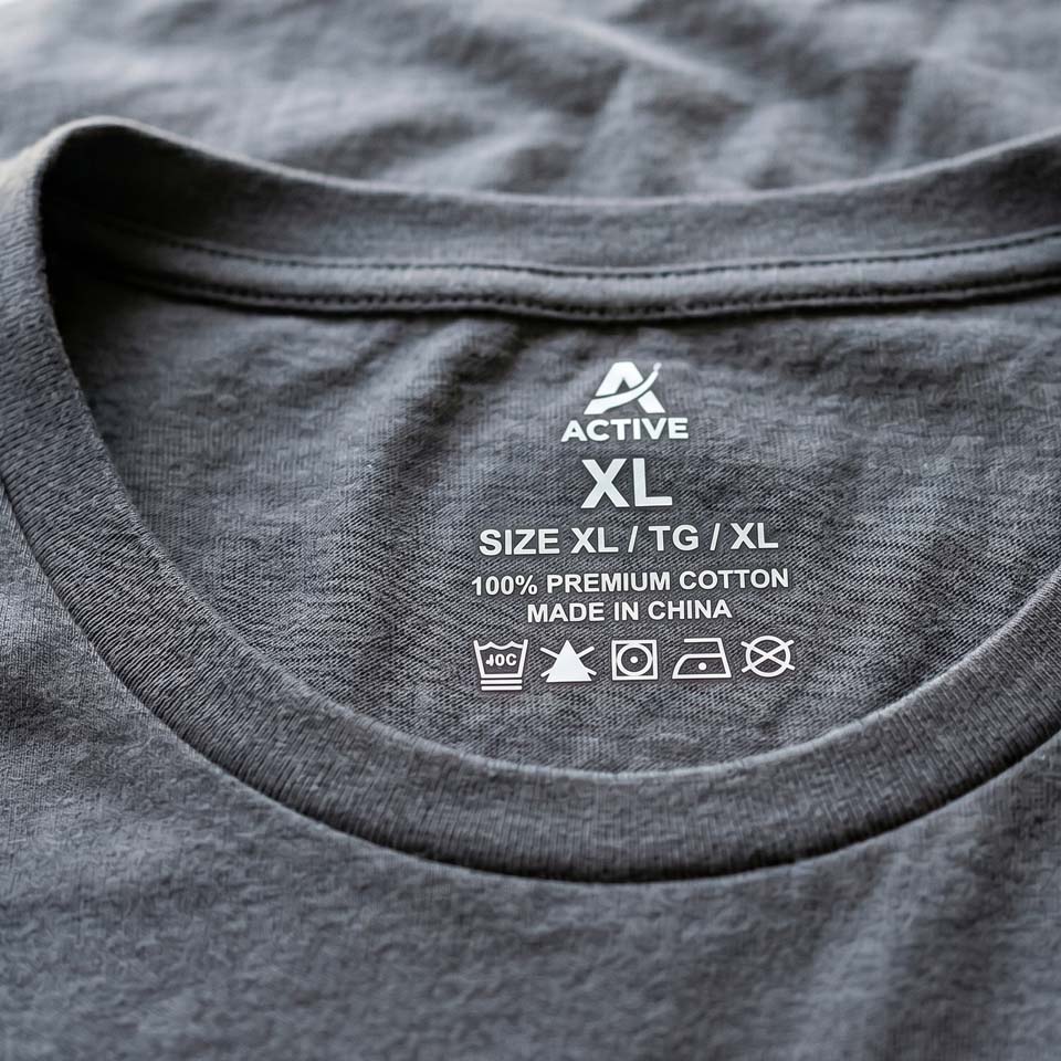 Tagless neck label printed inside a soft tee